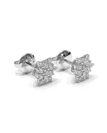 Orecchini Crivelli in Oro Bianco con Pavé di Diamanti Bianchi