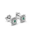 Crivelli Earrings in White Gold and Diamonds with Emeralds