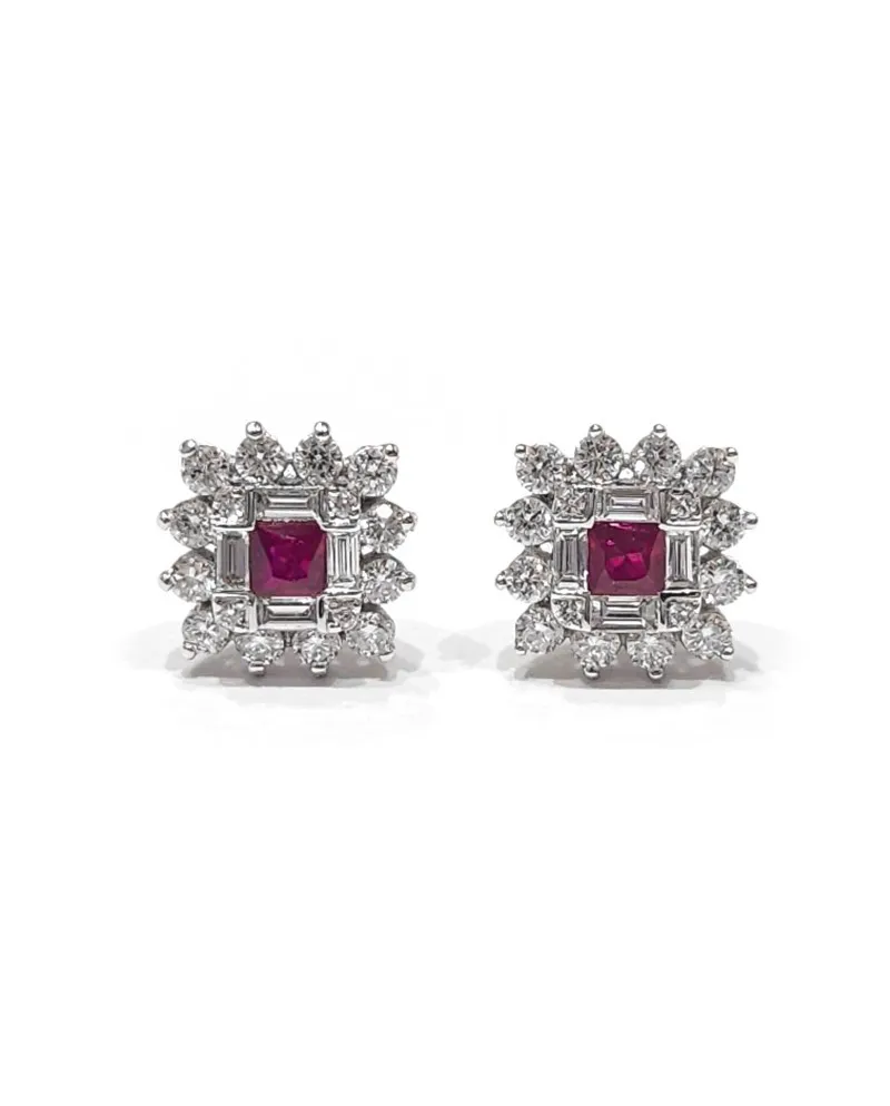 Crivelli Earrings in White Gold and Diamonds with Rubies Crivelli Earrings in White Gold and Diamonds with Rubies