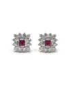 Boucles d'oreilles Crivelli en or blanc et diamants avec rubis