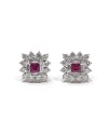Crivelli Earrings in White Gold and Diamonds with Rubies