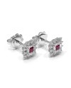 Boucles d'oreilles Crivelli en or blanc et diamants avec rubis