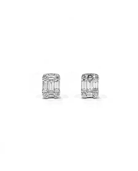 Boucles d'oreilles Crivelli en or rose avec diamants blancs