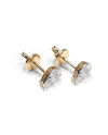 Boucles d'oreilles pendantes Crivelli en or rose avec diamants blancs