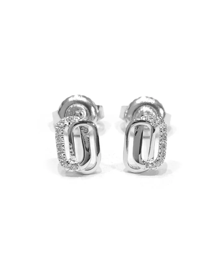 Boucles d'oreilles Crivelli en or blanc avec diamants blancs