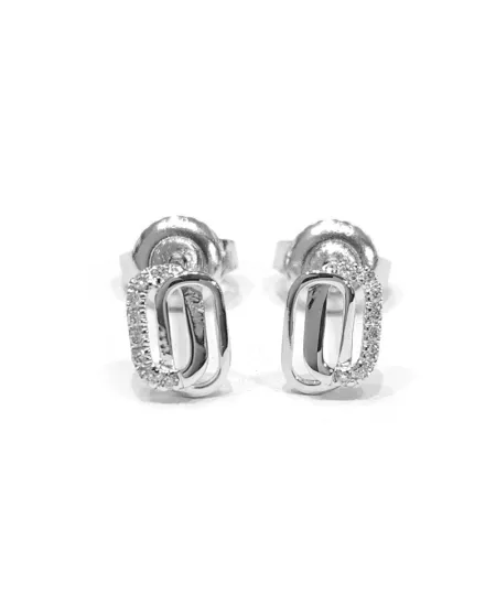 Boucles d'oreilles Crivelli en or blanc avec diamants blancs