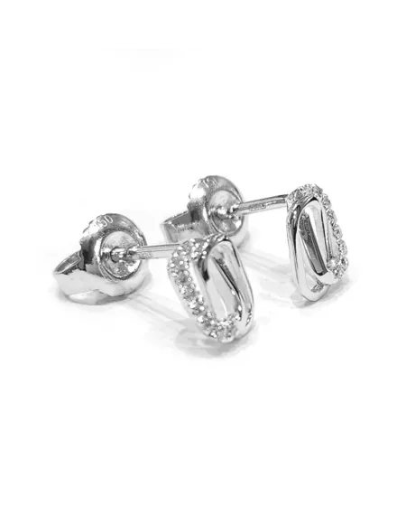 Boucles d'oreilles Crivelli en or blanc avec diamants blancs