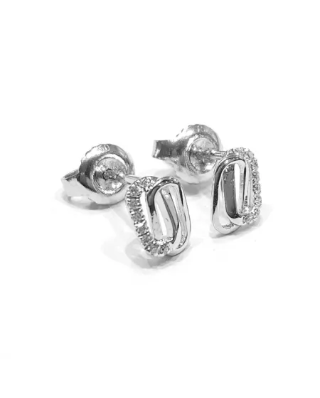 Boucles d'oreilles Crivelli en or blanc avec diamants blancs