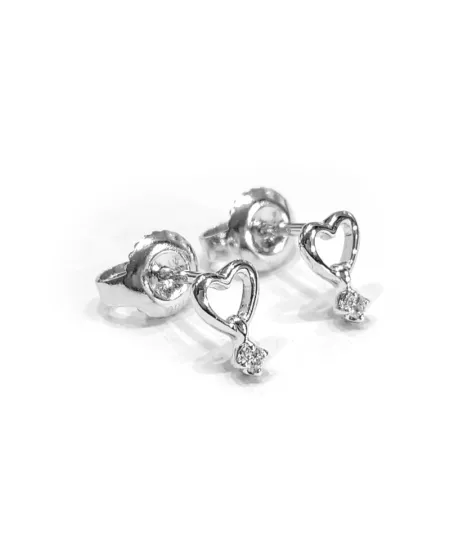 Crivelli Heart Earrings in White Gold with Diamond