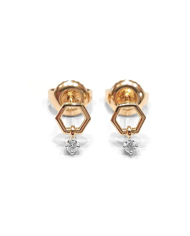 Boucles d'oreilles Crivelli en or rose avec diamant