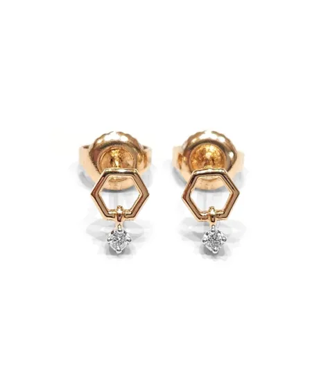 Orecchini Crivelli in Oro Rosa con Diamante