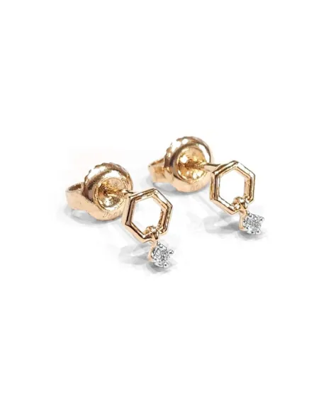 Boucles d'oreilles Crivelli en or rose avec diamant