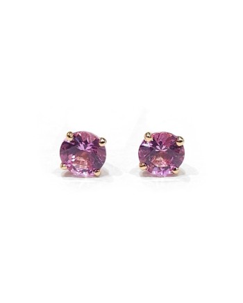 Boucles d'oreilles Crivelli Light Point en or rose avec saphirs roses