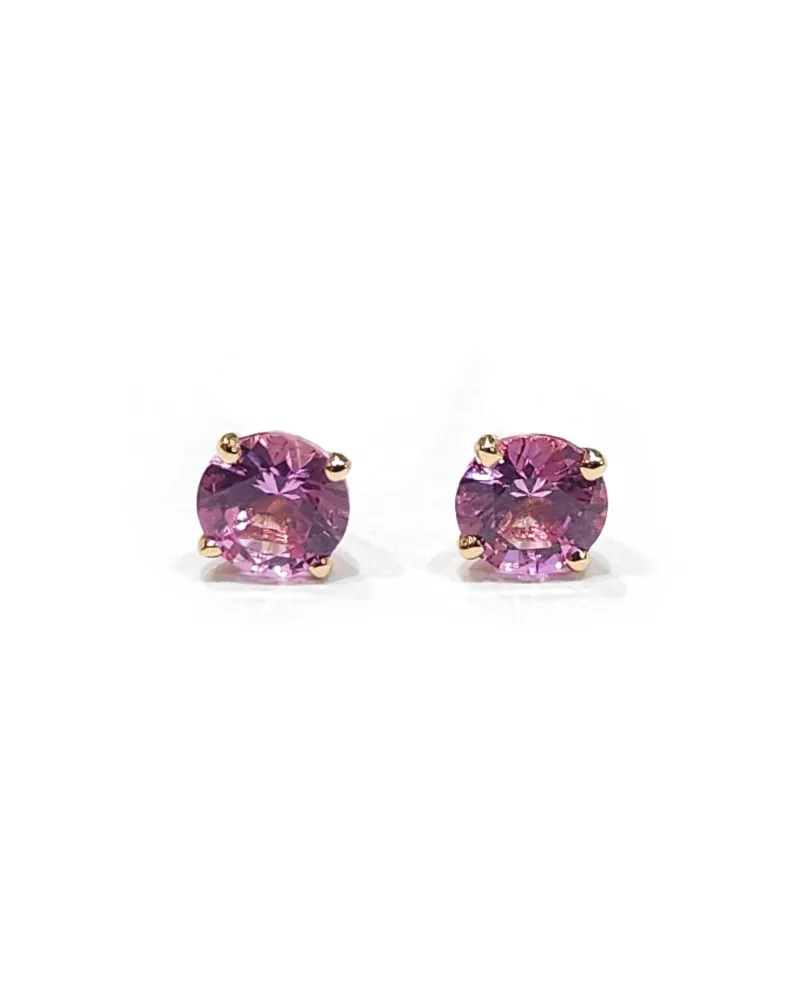 Boucles d'oreilles Crivelli Light Point en or rose avec saphirs roses