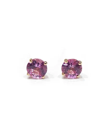 Crivelli Point Light Earrings in Rose Gold with Pink Sapphires