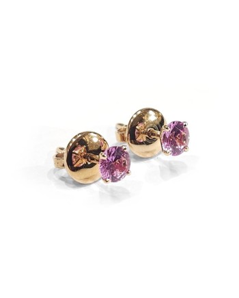 Crivelli Point Light Earrings in Rose Gold with Pink Sapphires