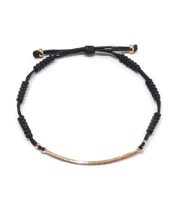 Crivelli Cord and Bar Bracelet Rose Gold with Pink Sapphires
