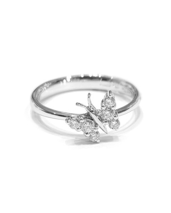 Bague Crivelli en or blanc avec papillon diamant