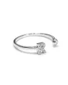 Anello Aperto Crivelli in Oro Bianco con Diamanti e Lettera "R"