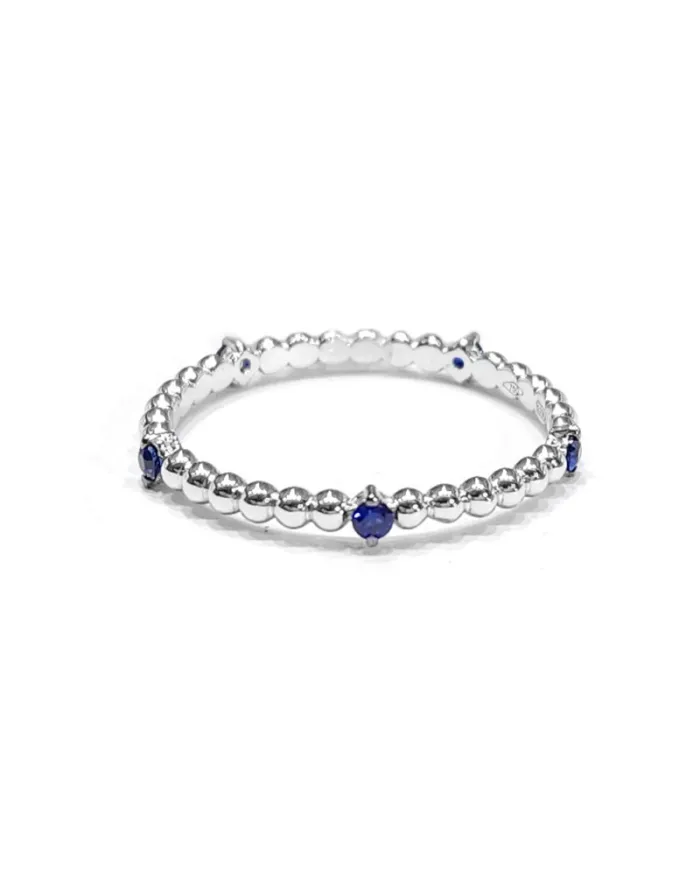 Crivelli Ring in White Gold with Spheres and Sapphires