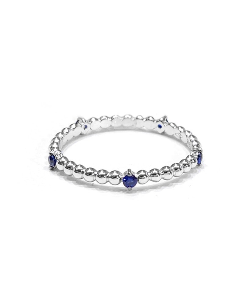 Crivelli Ring in White Gold with Spheres and Sapphires