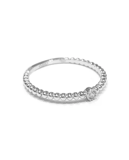 Bague Crivelli en or blanc avec sphères et diamant