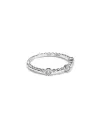 Bague Crivelli Pinky en or blanc avec sphères et diamants