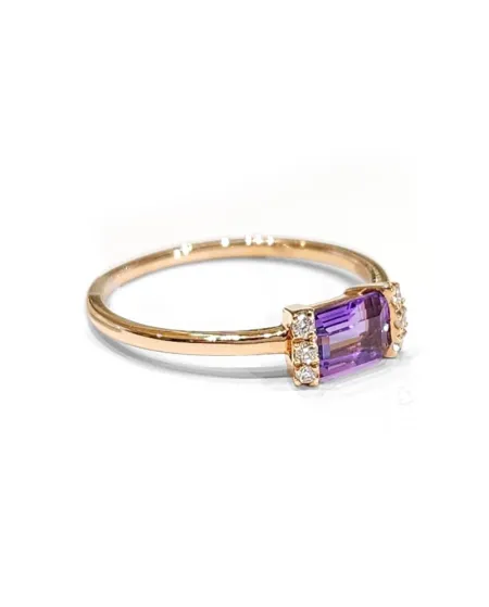 Crivelli White Gold Ring with Diamonds and Amethyst