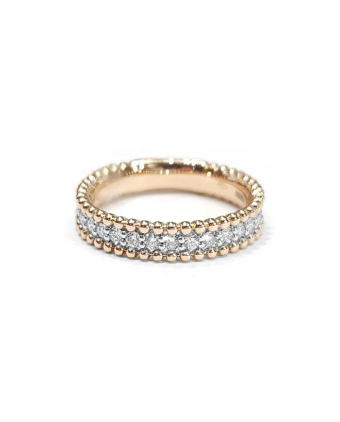 Crivelli Band Ring in Rose Gold with Diamonds