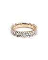 Anello a Fascia Crivelli in Oro Rosa con Diamanti