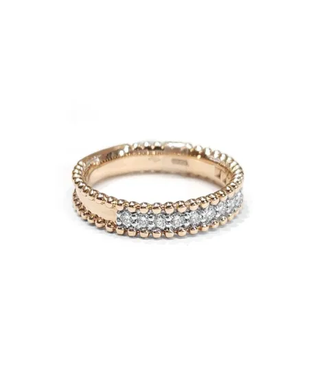 Bague Crivelli en or rose avec diamants