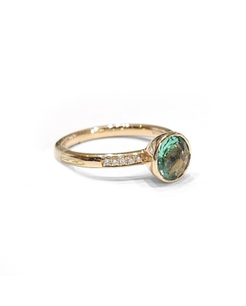 Bague Crivelli en or rose avec diamants et aventurine verte