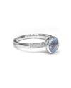 Crivelli Ring in White Gold with Diamonds and Blue Topaz