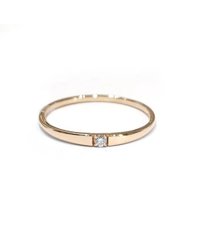 Anello Fedina Crivelli in Oro Rosa con Diamante