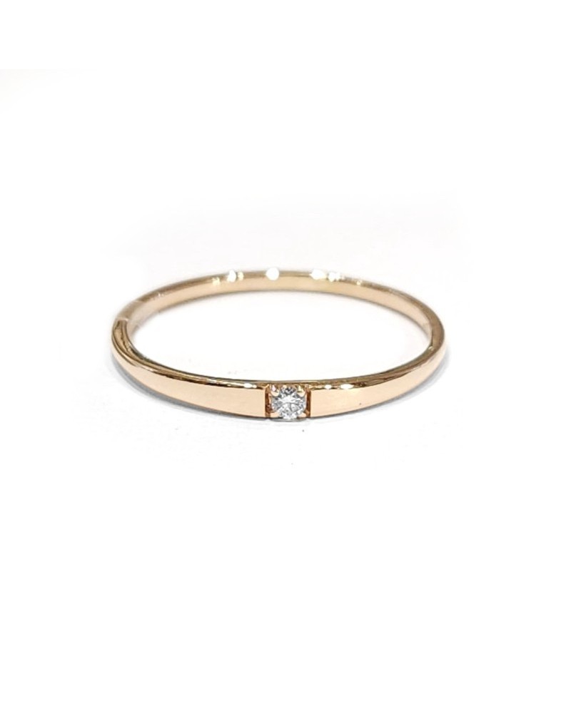 Anello Fedina Crivelli in Oro Rosa con Diamante