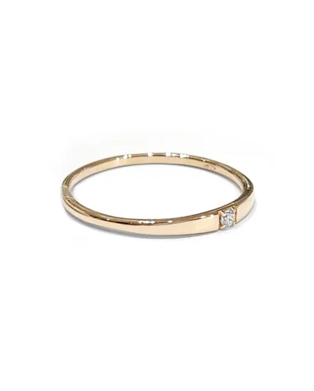 Anello Fedina Crivelli in Oro Rosa con Diamante