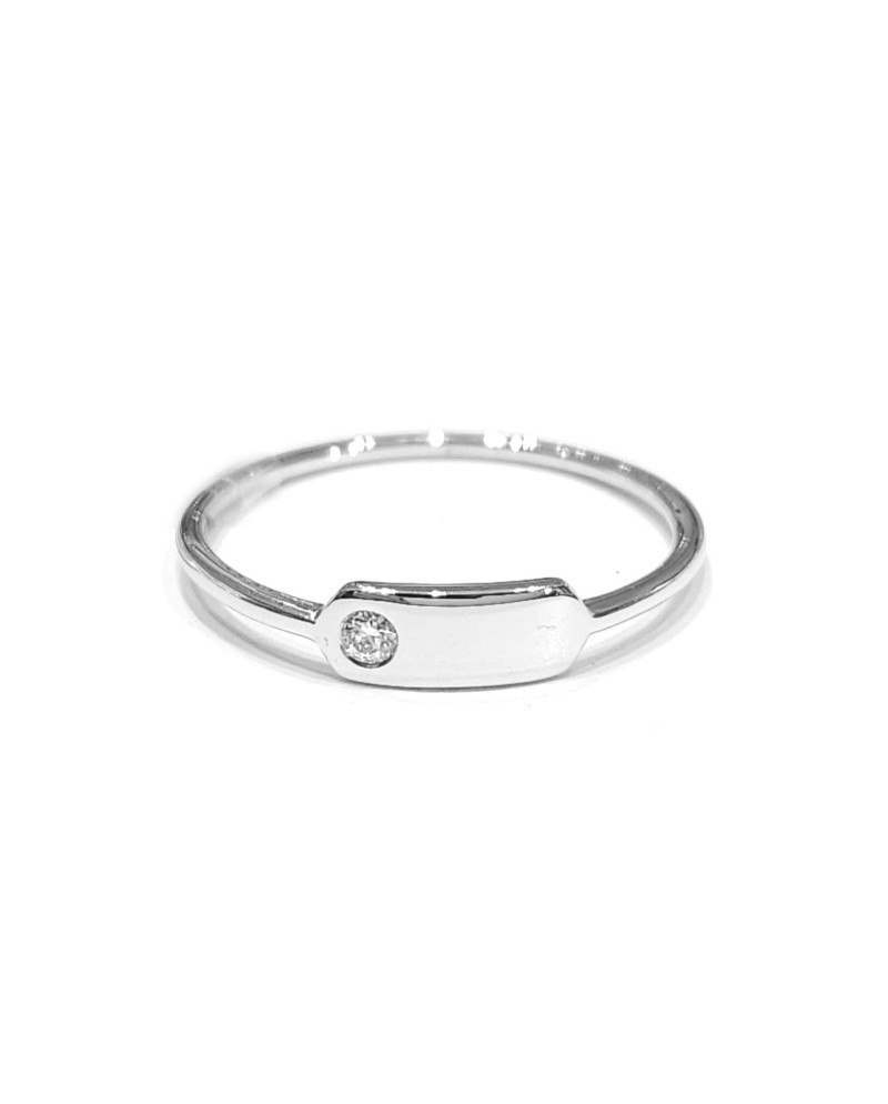 Alliance Crivelli en or blanc avec diamant