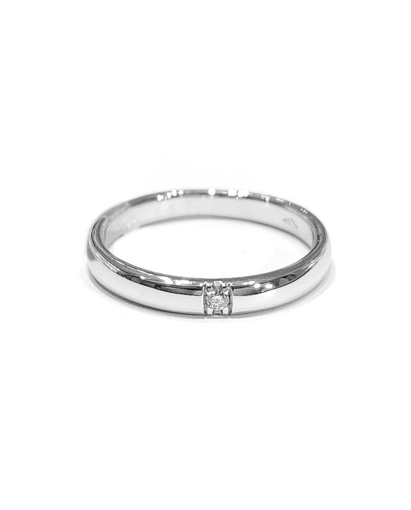 Alliance Crivelli en or blanc avec diamant