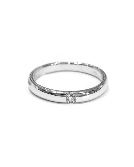 Alliance Crivelli en or blanc avec diamant