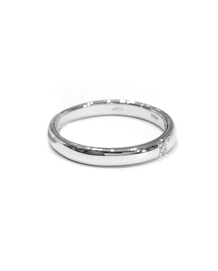 Anello Fedina Crivelli in Oro Bianco con Diamante