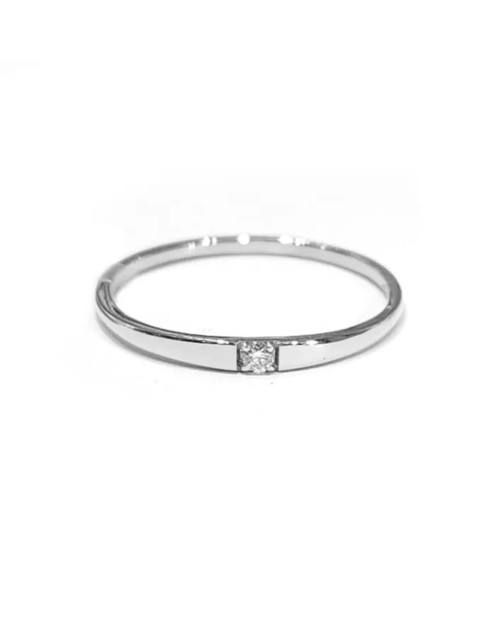 Alliance Crivelli en or blanc avec diamant