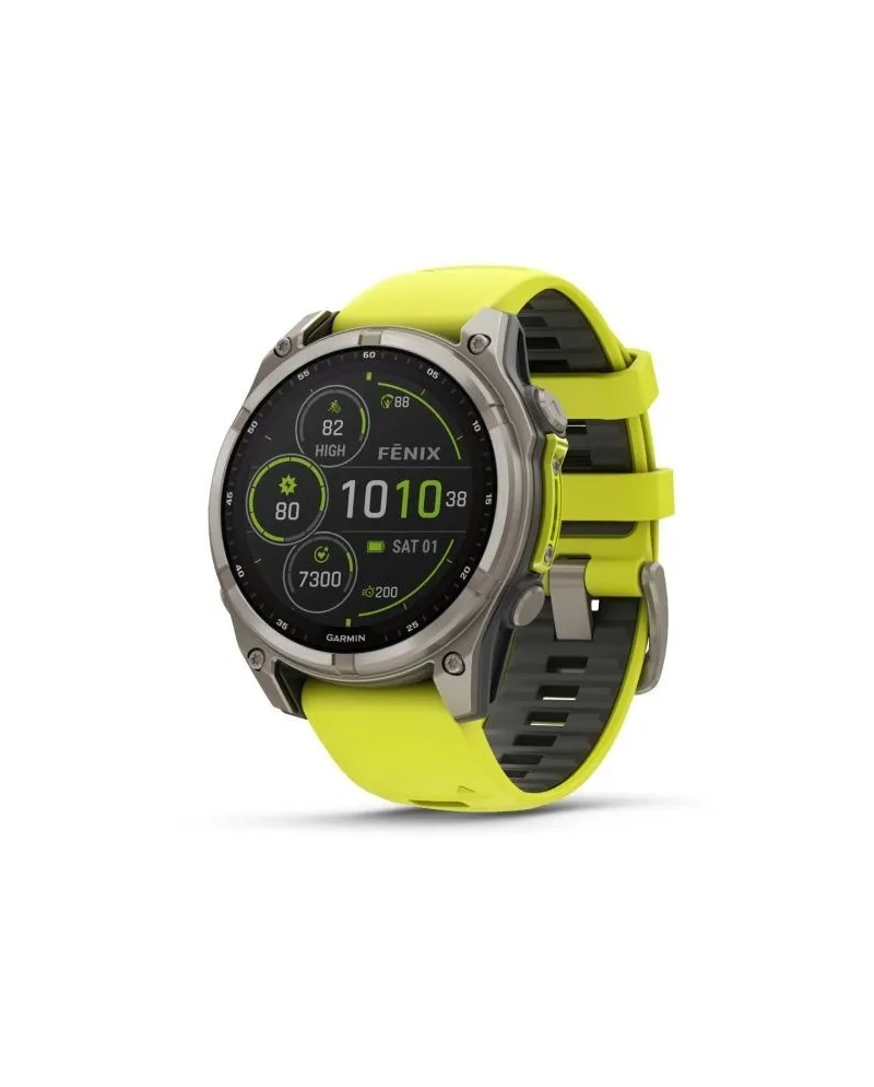 Garmin Fēnix 8 47 Solar Smartwatch Yellow Silicone Strap
