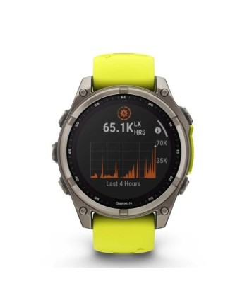 Montre connectée solaire Garmin Fēnix 8 47, bracelet en silicone jaune