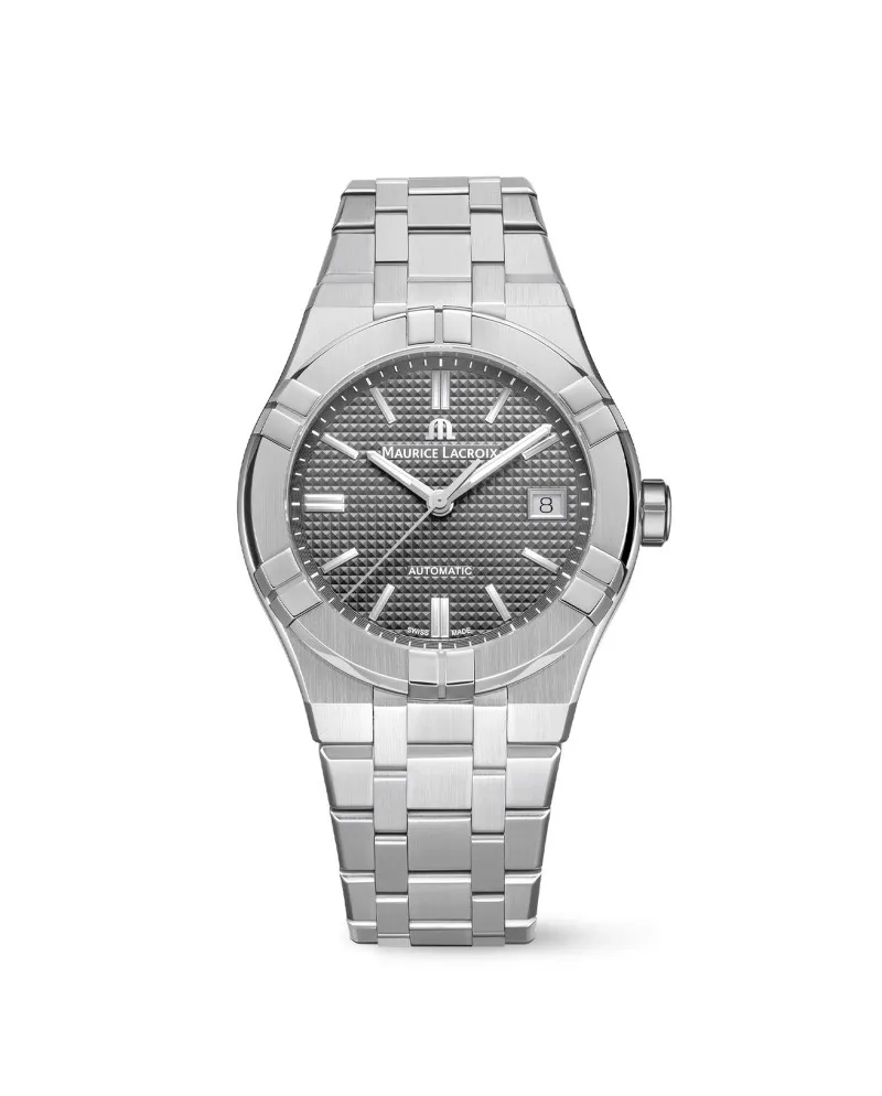 Orologio Maurice Lacroix Aikon Automatic 39 mm con Quadrante Grigio e Bracciale in Acciaio