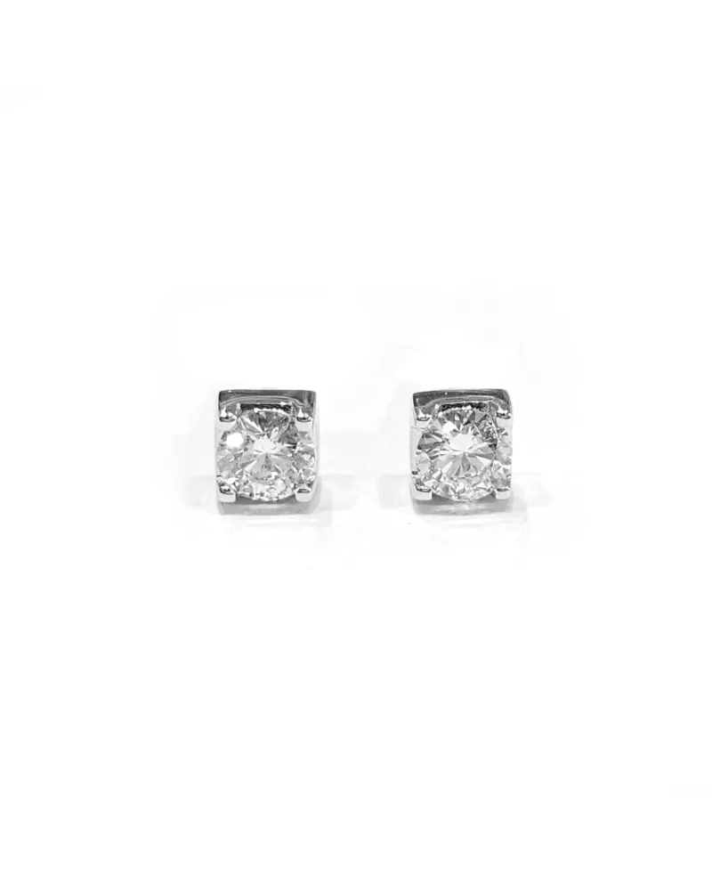 Orecchini Punto Luce Crivelli in Oro Bianco e Diamanti 0,36 ct