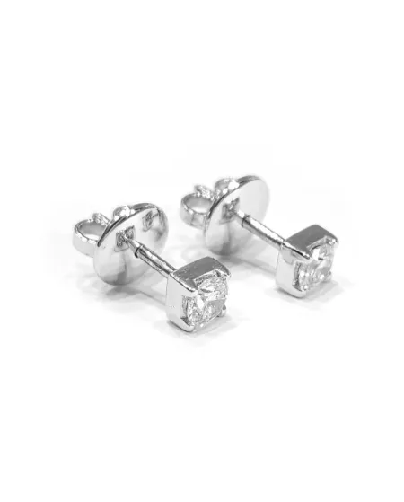 Orecchini Punto Luce Crivelli in Oro Bianco e Diamanti 0,36 ct