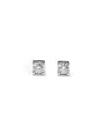 Boucles d'oreilles Crivelli Light Point en or blanc et diamants 0,18 ct