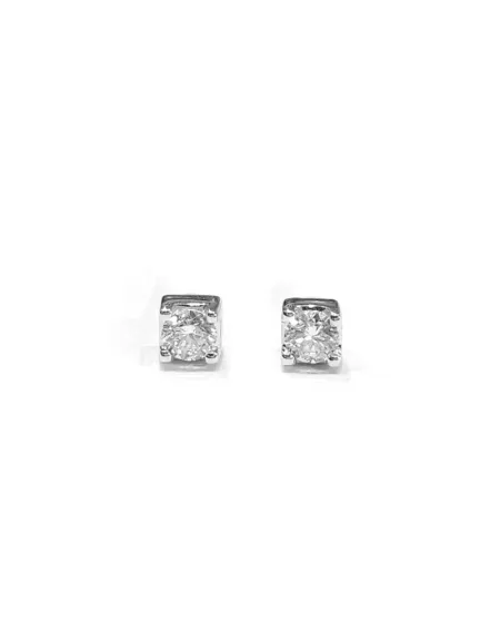 Crivelli Punto Luce Earrings in White Gold and 0.18 Ct Diamonds