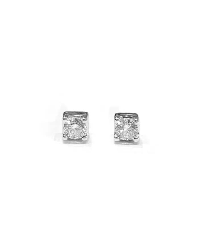 Boucles d'oreilles Crivelli Light Point en or blanc et diamants 0,20 ct