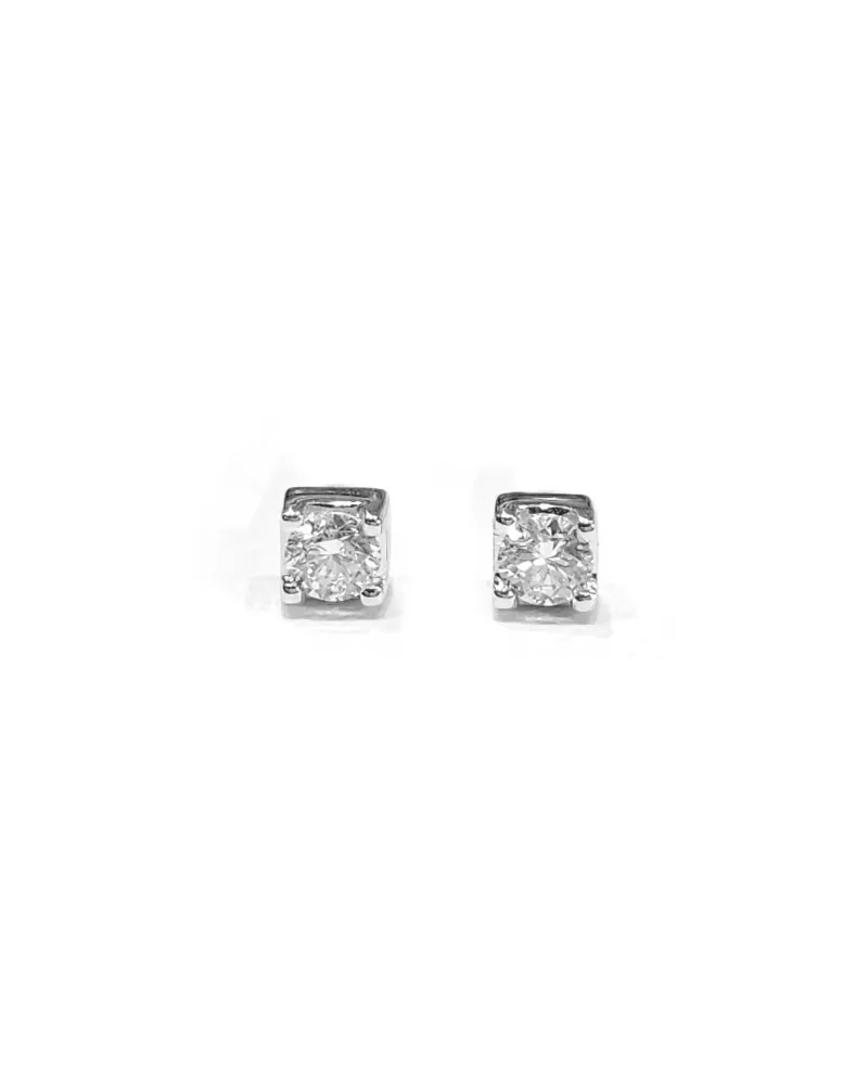 Orecchini Punto Luce Crivelli in Oro Bianco e Diamanti 0,20 Ct